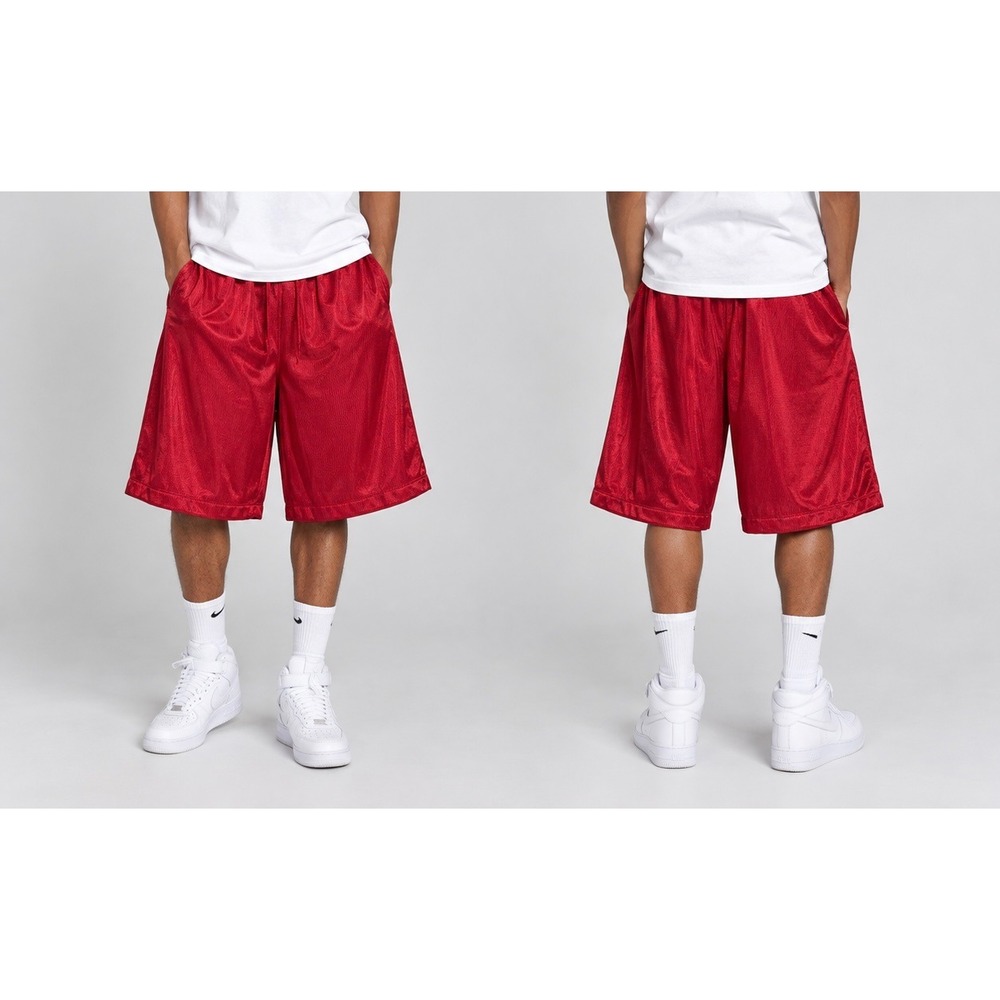 Y2K baggy streetwear basketball shorts red mesh athletic drawstring by starter